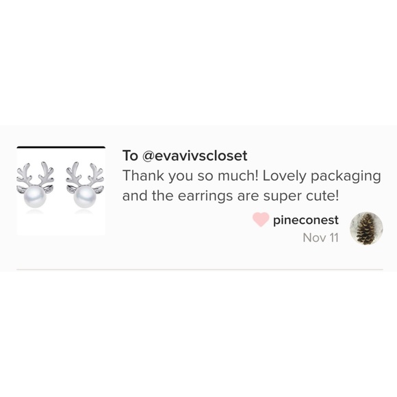 Pearl Antler Reindeer Earrings - Picture 3 of 3